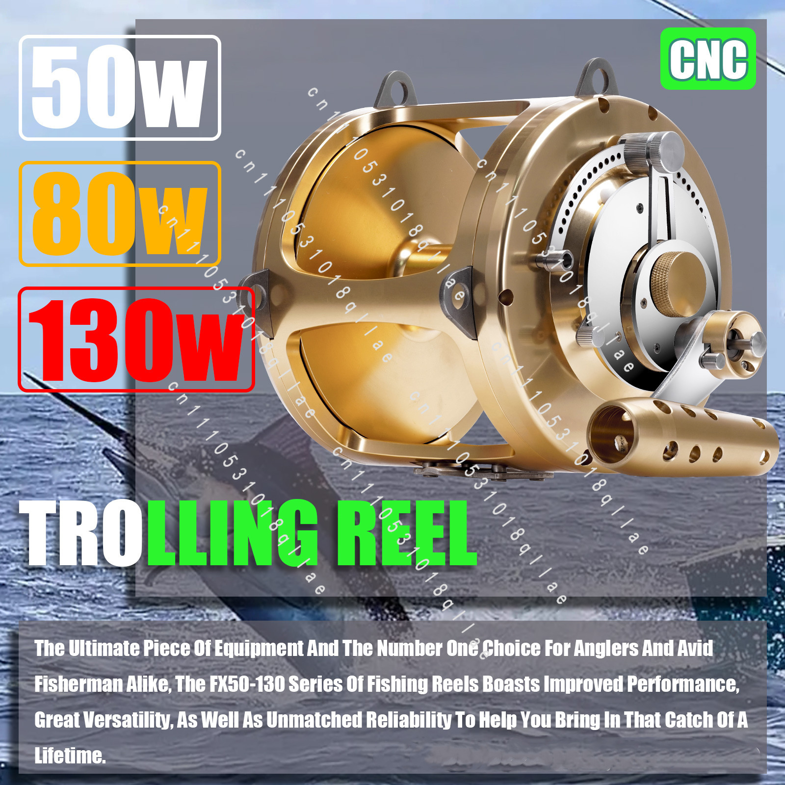 Trolling Reel - 130WOcean Saltwater 2 Speed Tuna Reels