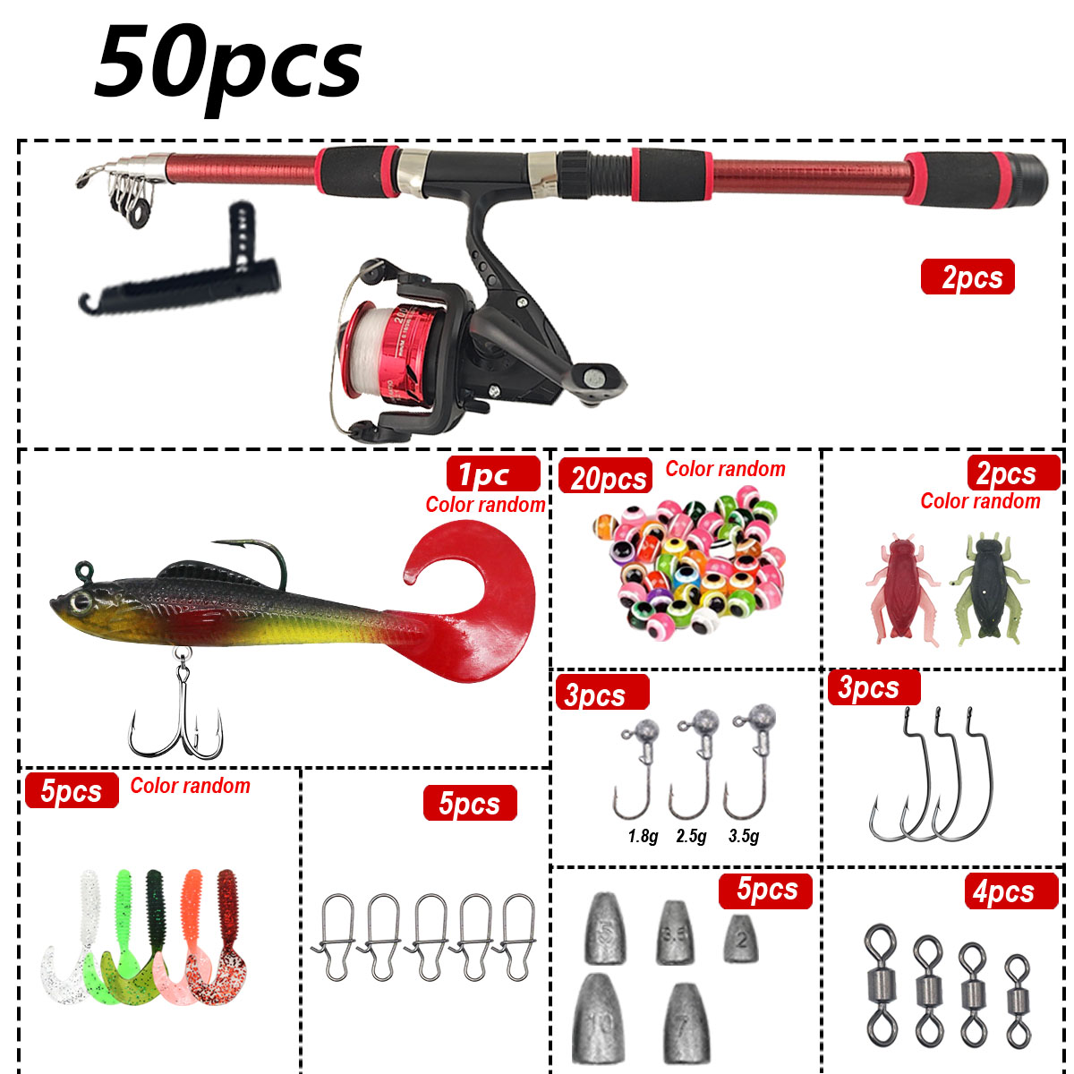 Portable Telescopic Fishing Ro - Spincast Reel บทวิจารณ์และราคา