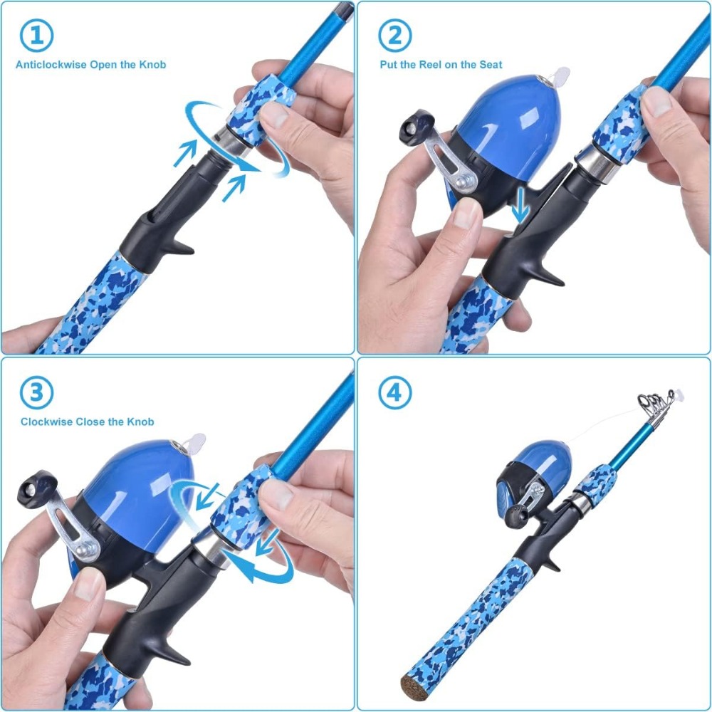 Kids Fishing Pole Set with Ful - Spincast Reel บทวิจารณ์และราคา