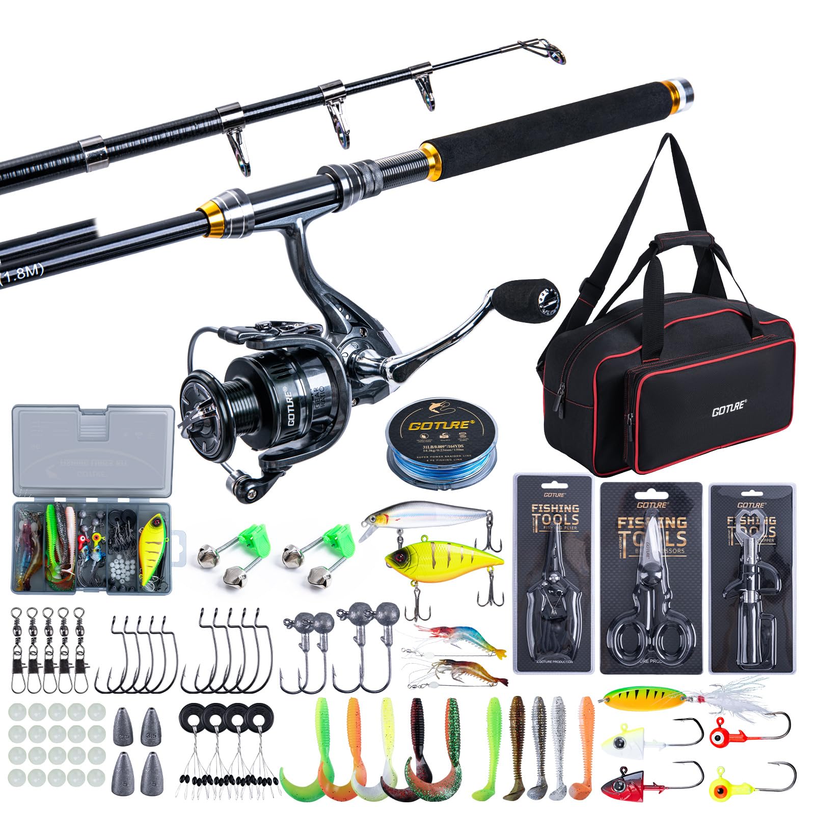 Goture Fishing Telescopic Rod  - Reel Bag บทวิจารณ์และราคา